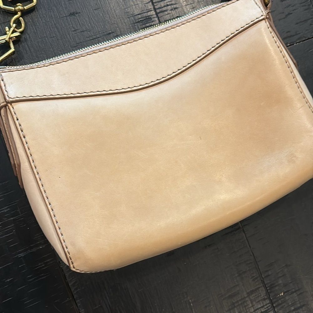 J. Crew Cream Tan Leather Crossbody Classy Gold Hardware Crossbody Bag Purse‌‌‌‍ - Picture 6 of 16